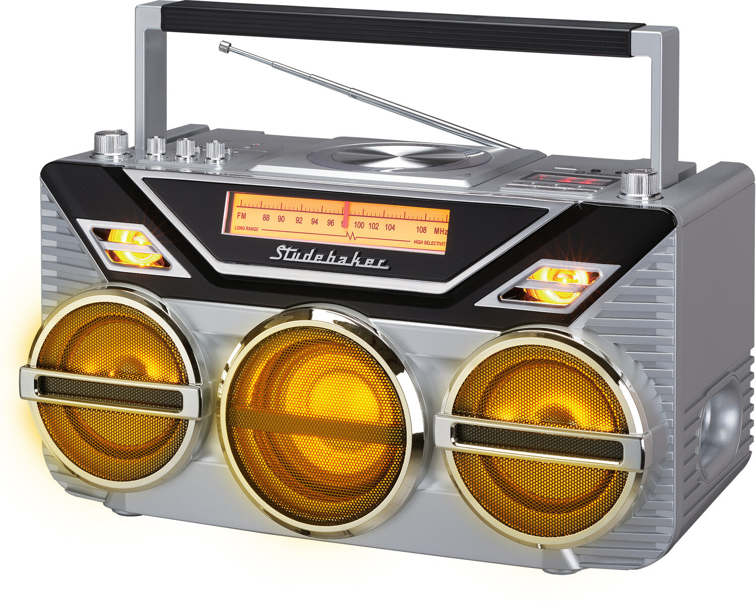 Studebaker SB2165S Avanti Bluetooth Boombox CD/AM-FM Radio/15 Watt Subwoofer