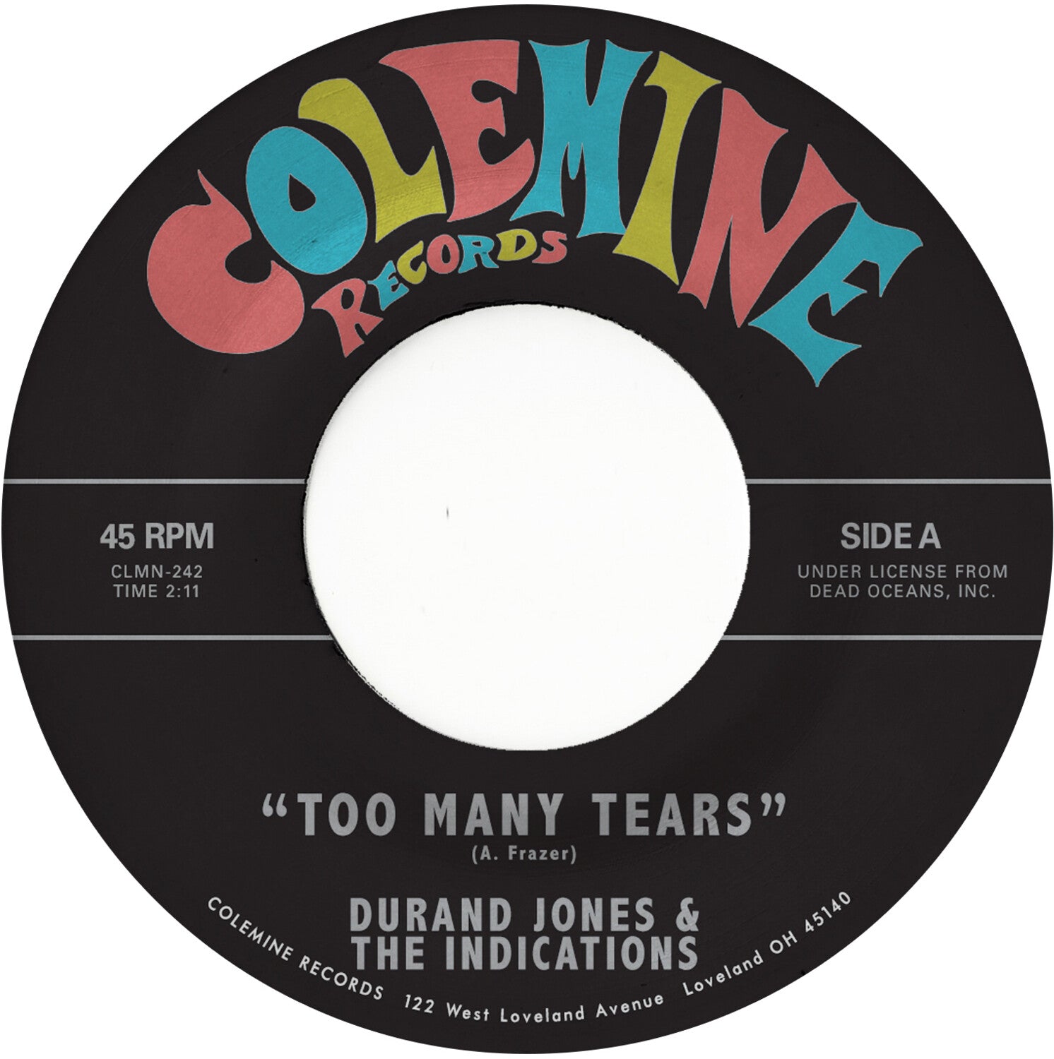 Durand Jones & the Indications - Too Many Tears / Cruisin' to the Parque - Sea Glass Blue (Blue Vinyl)