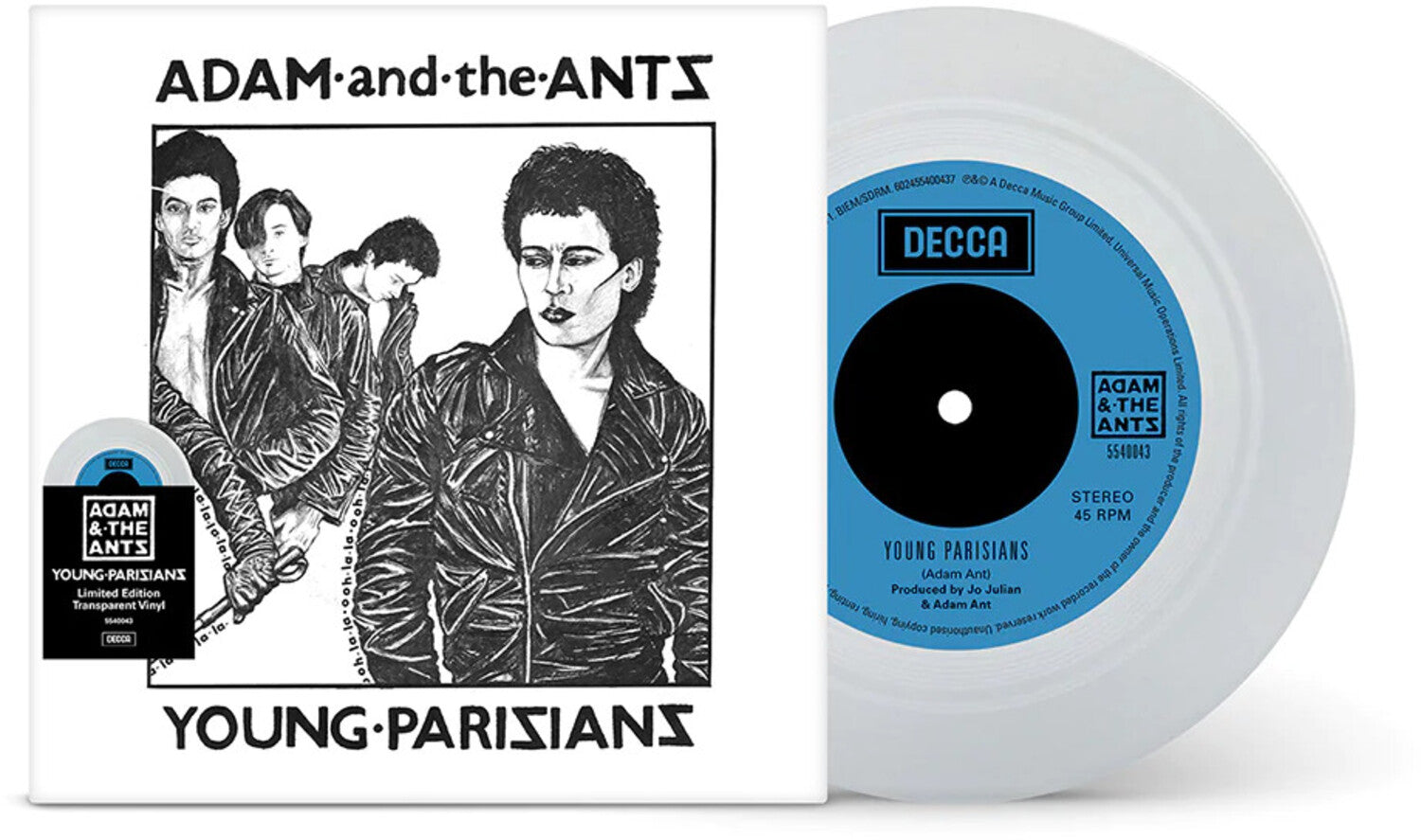 Adam & the Ants - Young Parisians - Limited Clear 7 (Clear Vinyl)