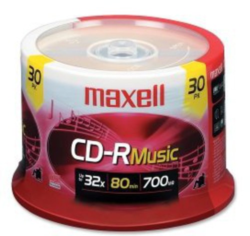 Maxell CDR-80 MUSIC CD Recordable Discs 32X 700MB 80 Min 30 Pack