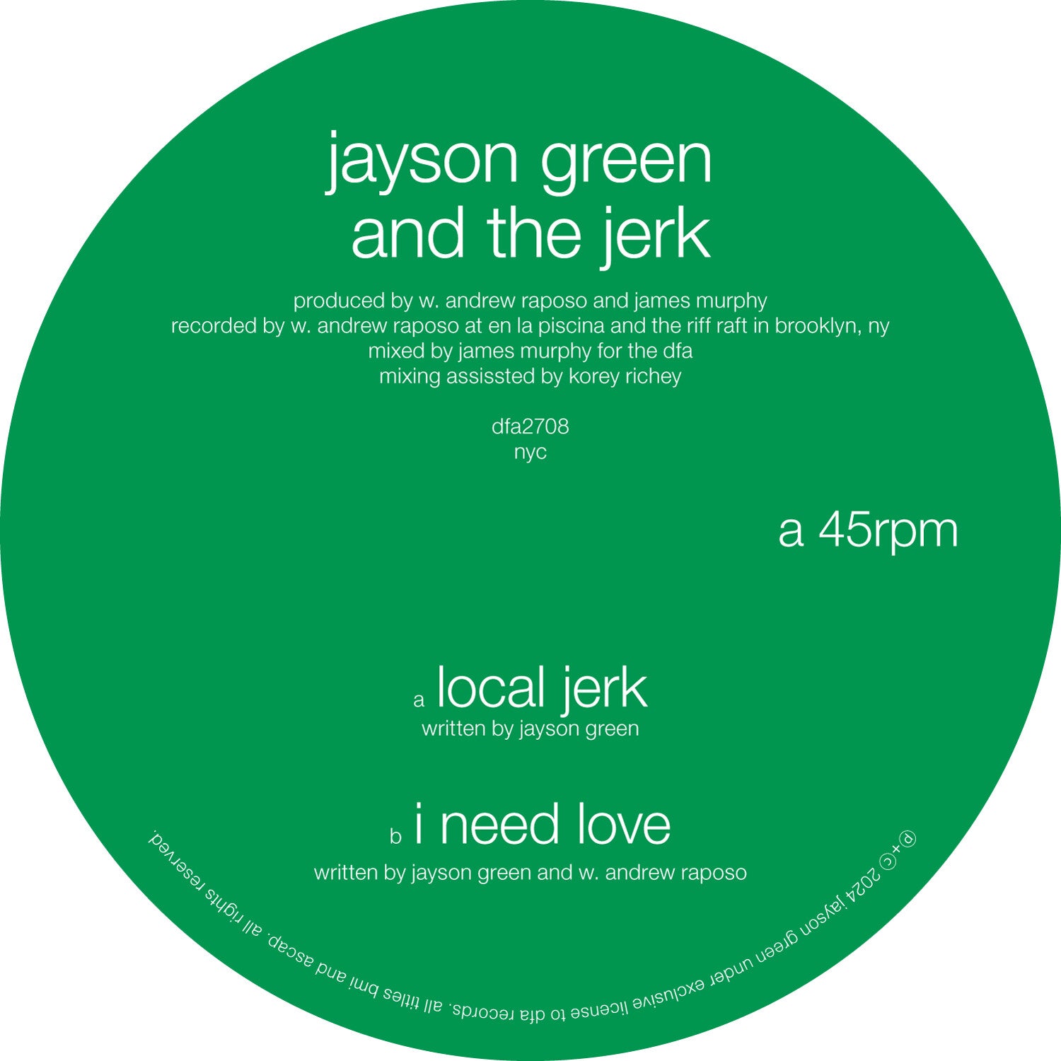 Jayson Green & the Jerk - Local Jerk / I Need Love