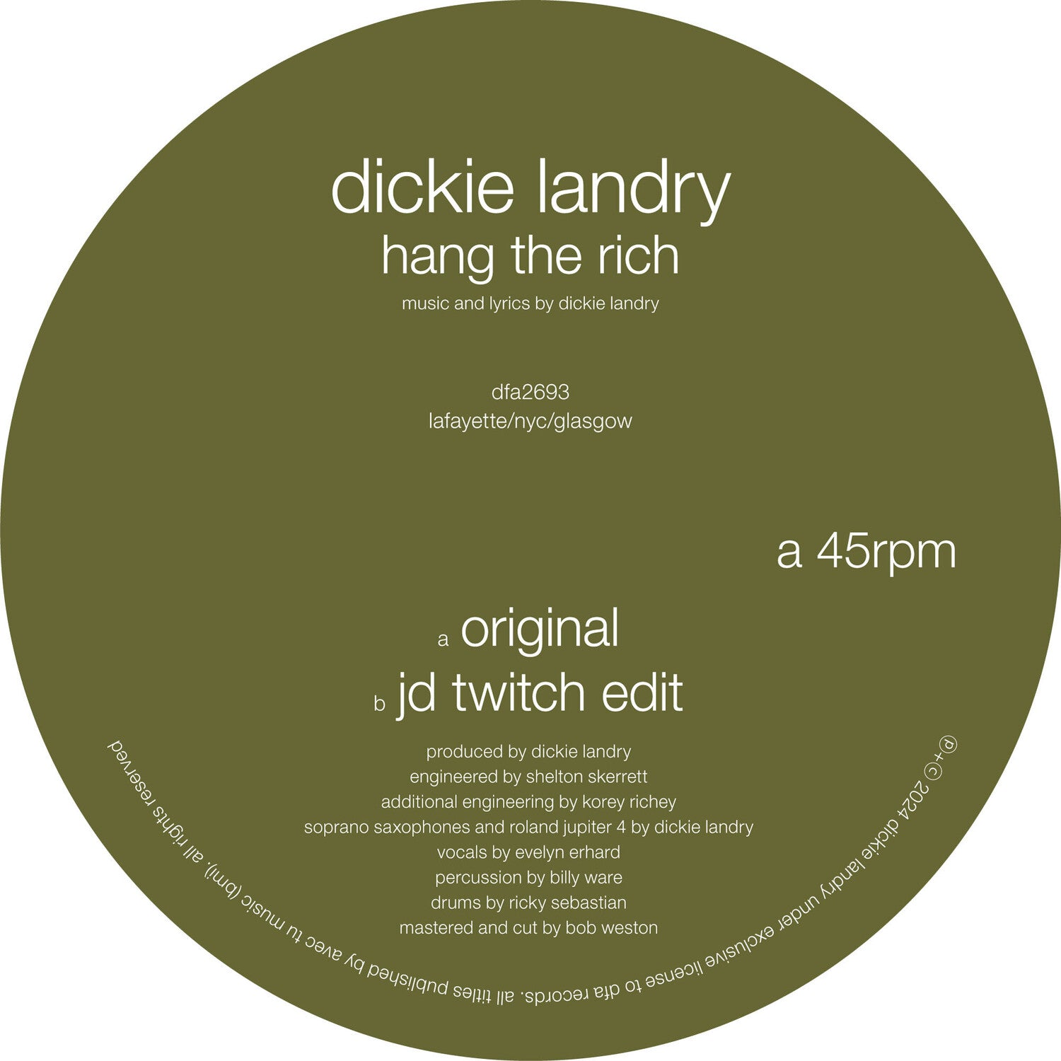 Dickie Landry - Hang The Rich