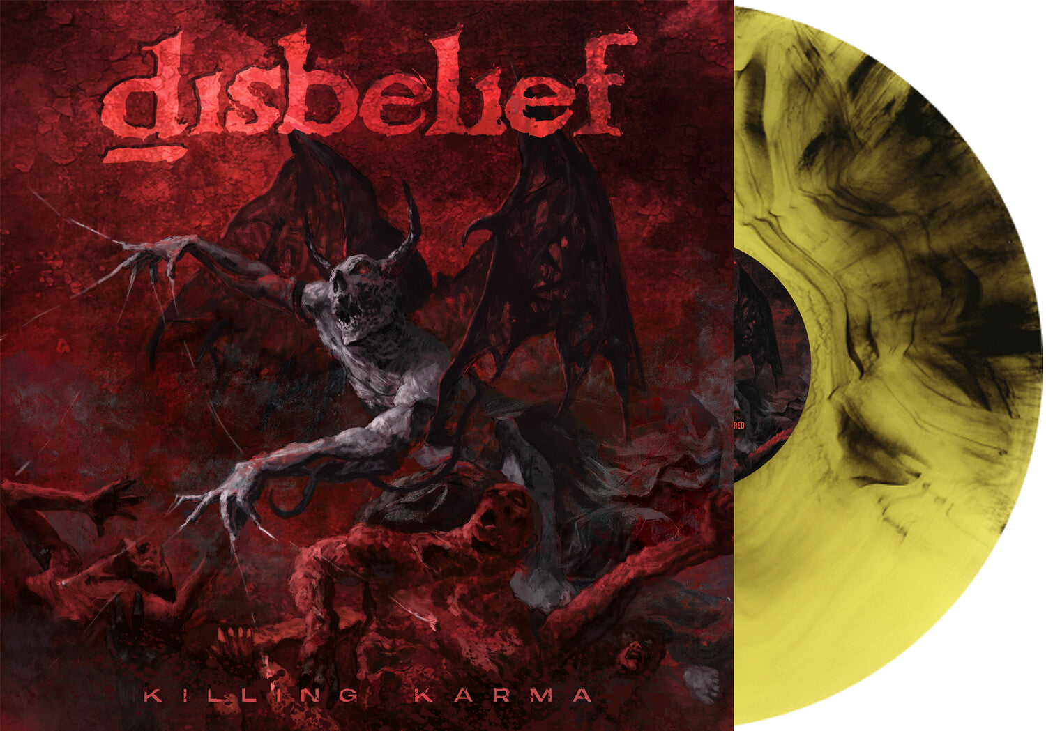 Disbelief - Killing Karma - Fire Marbled (Yellow Vinyl)