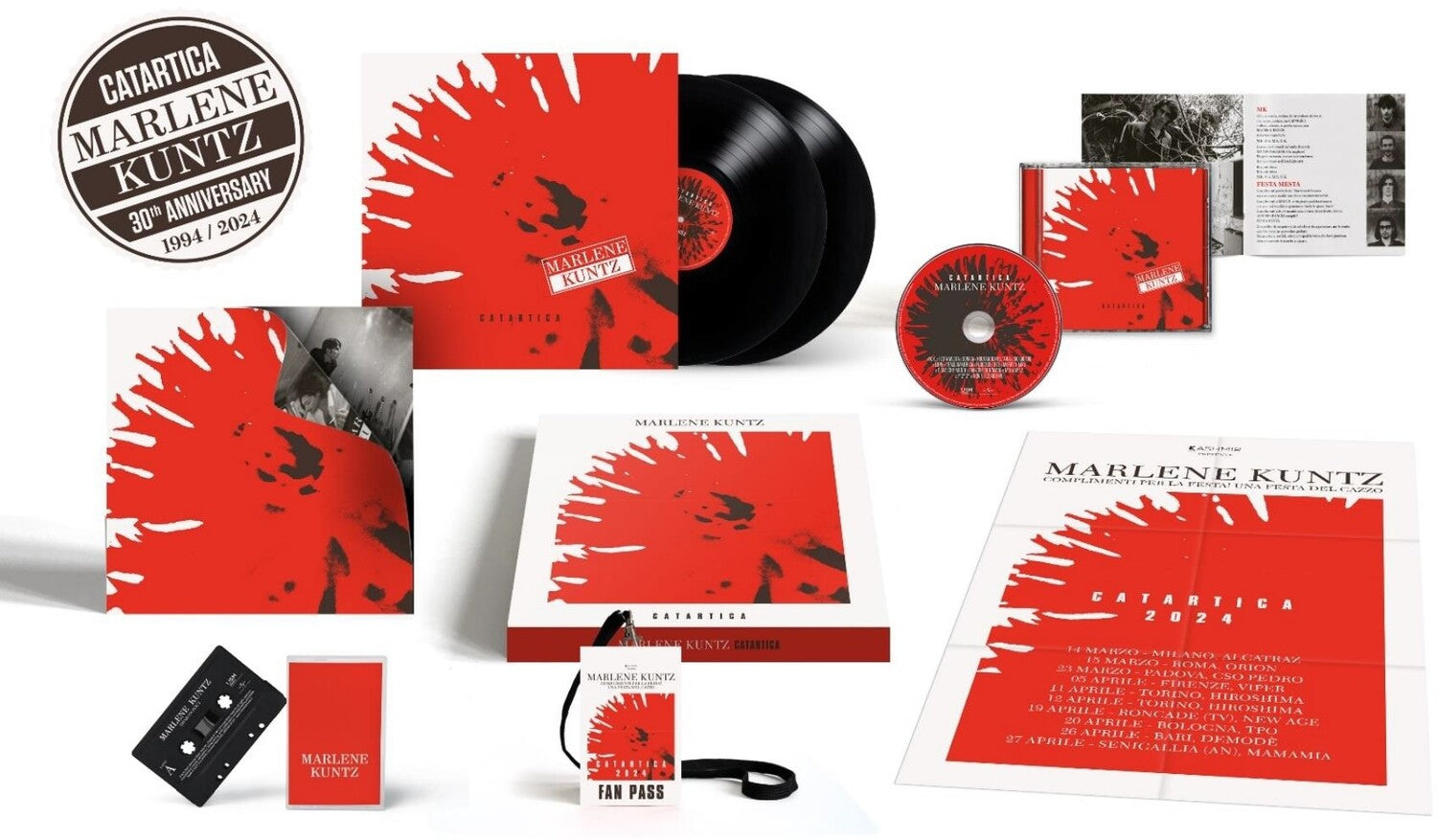 Marlene Kuntz - Catartica 30th Anniversary 1994-2024 - +CD+Cassette Box Set, 2024 Tour Poster & Fan Pass 4xLP