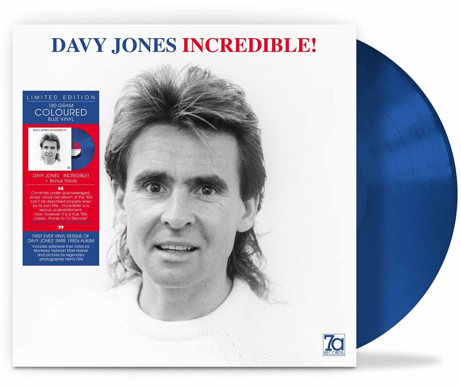 Davy Jones - Incredible! - 180gm Blue Vinyl (Blue Vinyl)