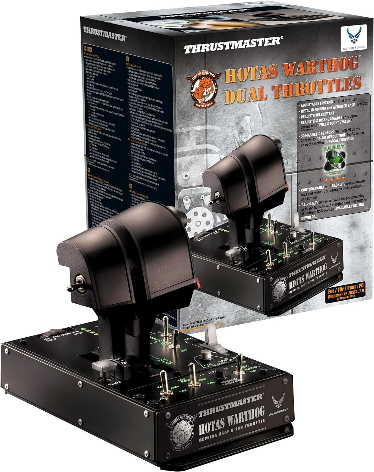 PC Accessory: Flight - Throttle Control -Thrustmaster HOTAS Warthog Dual Throttles - Official Replica of the U.S Air Force A