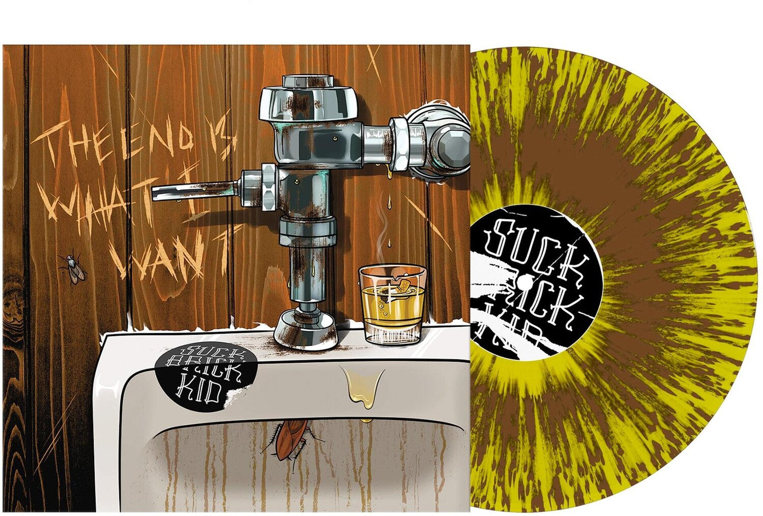 Suck Brick Kid - The End Is What I Want - Yellow & Brown Splatter (Clear Vinyl)