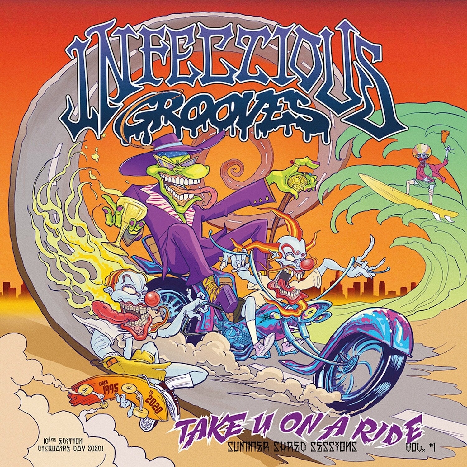Infectious Grooves - Take U on a Ride (EP) - Green/Purple Splatter. (Green Vinyl)