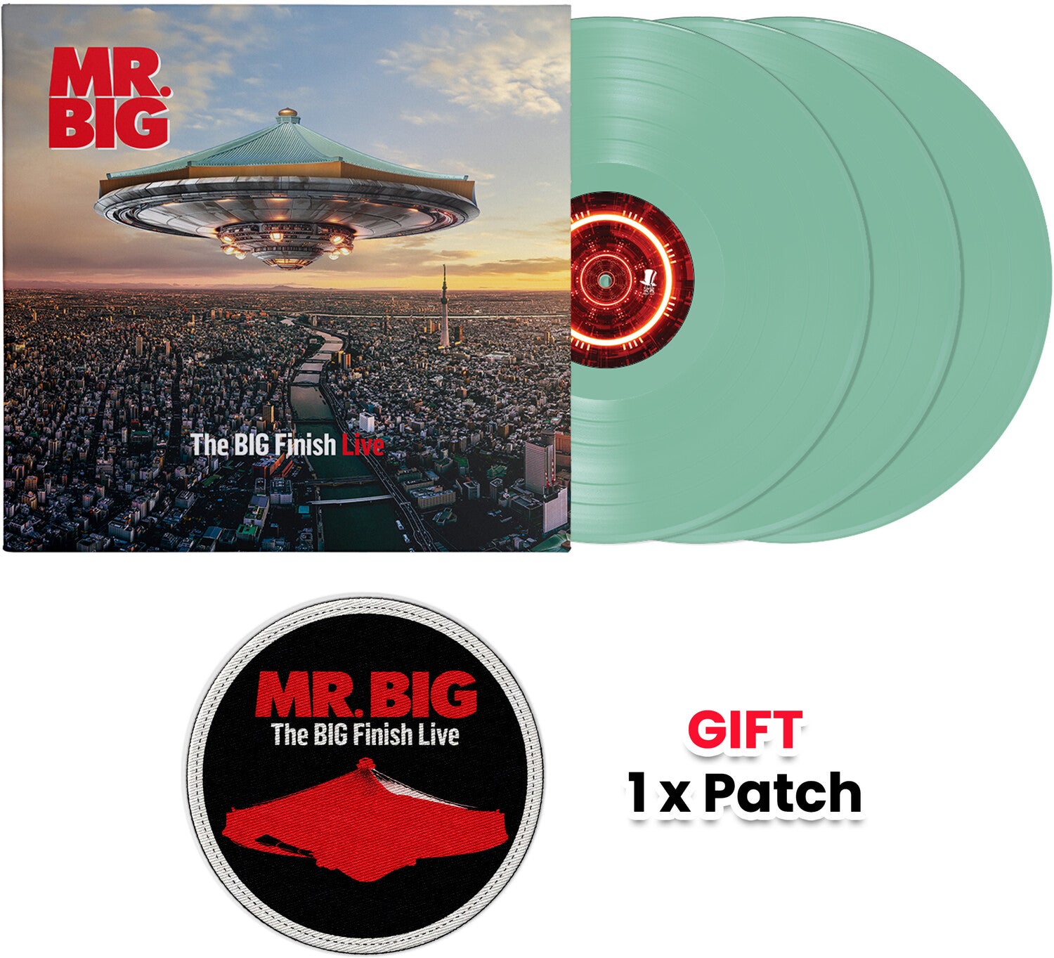 Mr Big - The BIG Finish Live - Mint + Gift Embroidery Patch 3xLP (Green Vinyl)