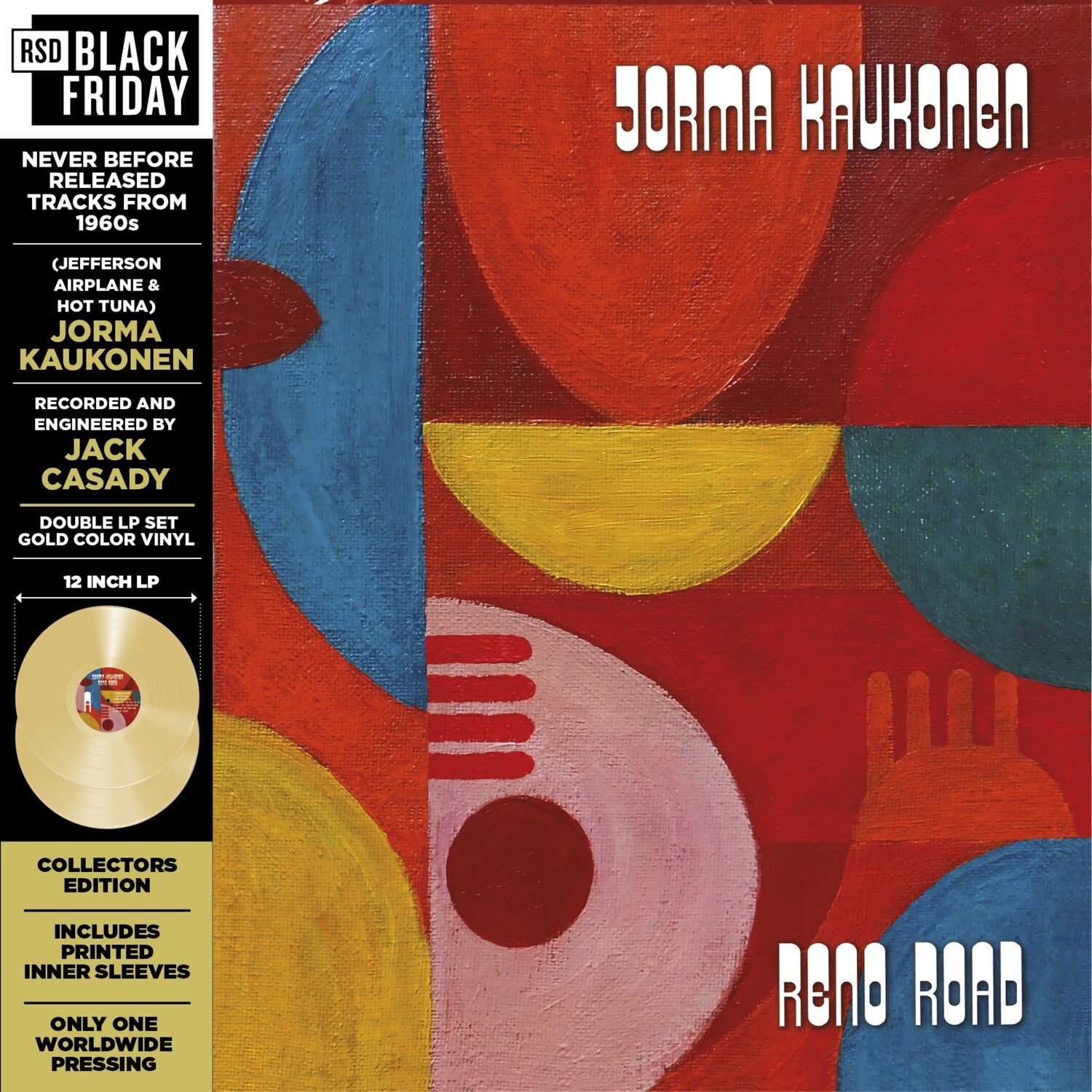 Jorma Kaukonen / Jack Casady - Reno Road: Unleased tracks from the '60's 2xLP (Gold Vinyl)
