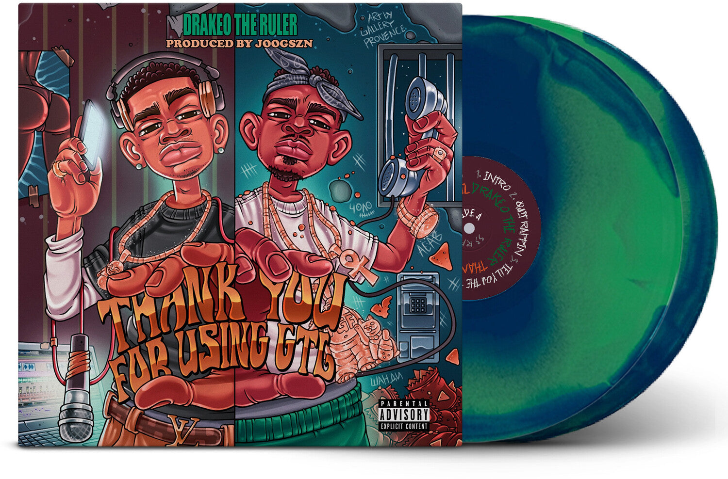 Drakeo the Ruler / Joogszn - Thank You For Using GTL - Green/Blue 2xLP (Green Vinyl)