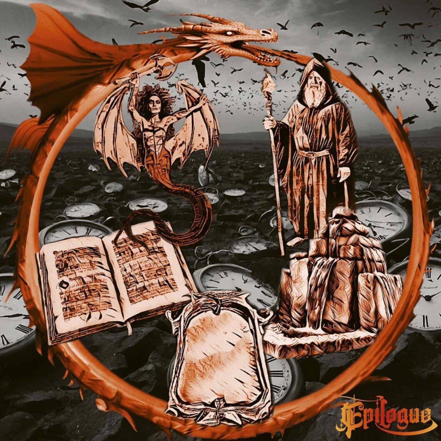 Vulcano - Epilogue - Grey/black Galaxy (Gray Vinyl)