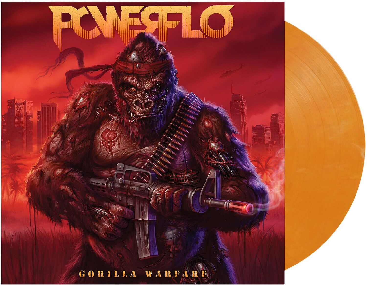 Powerflo - Gorilla Warfare - Magenta & Yellow Merge Colored Vinyl (Magenta Vinyl)