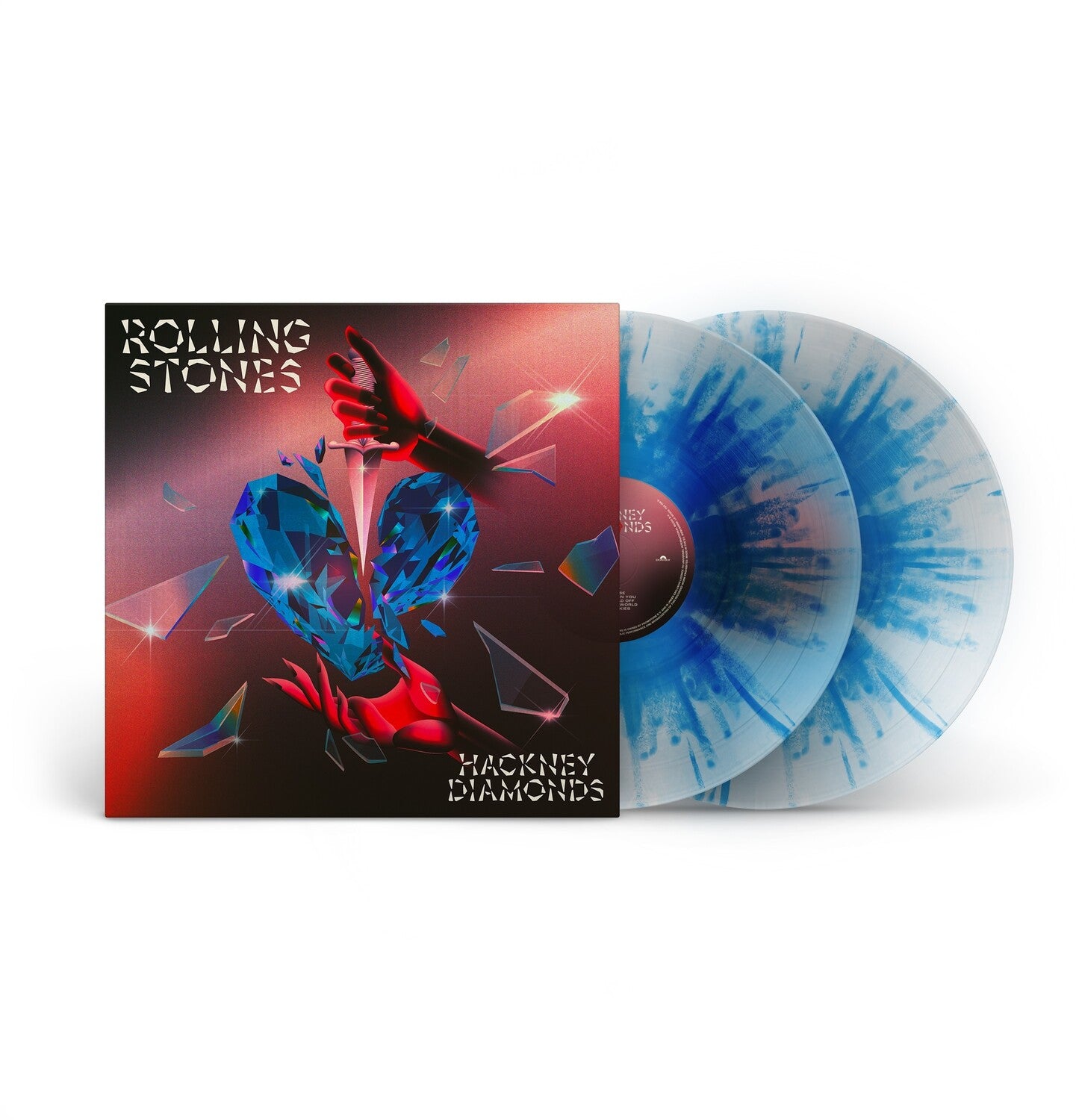 The Rolling Stones - Hackney Diamonds 2xLP (Clear Blue Splatter Vinyl) — vinyl LP album cover