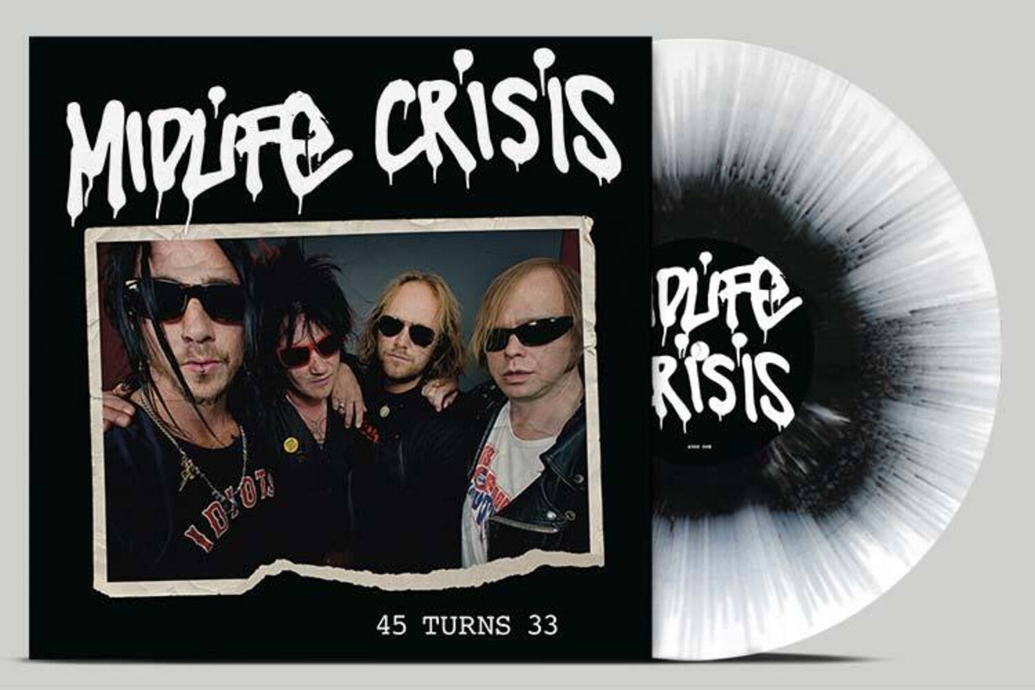 Midlife Crisis - 45 Turns 33 - Black/White Splatter (Splatter Vinyl)