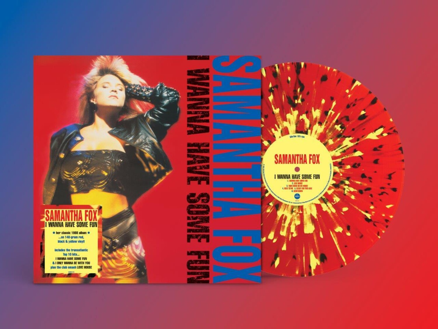 Samantha Fox - I Wanna Have Some Fun - 140-Gram Red, Black & Yellow Colored Vinyl (Red Vinyl)