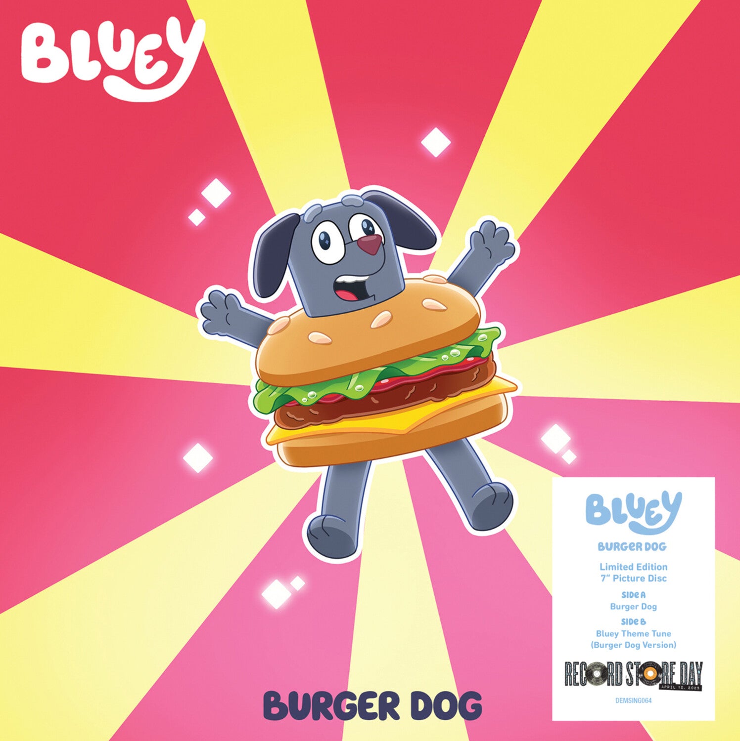 Bluey - Burger Dog / Bluey Theme Tune (Burger Dog Version) - Limited Picture Disc 7 (Limited Edition)