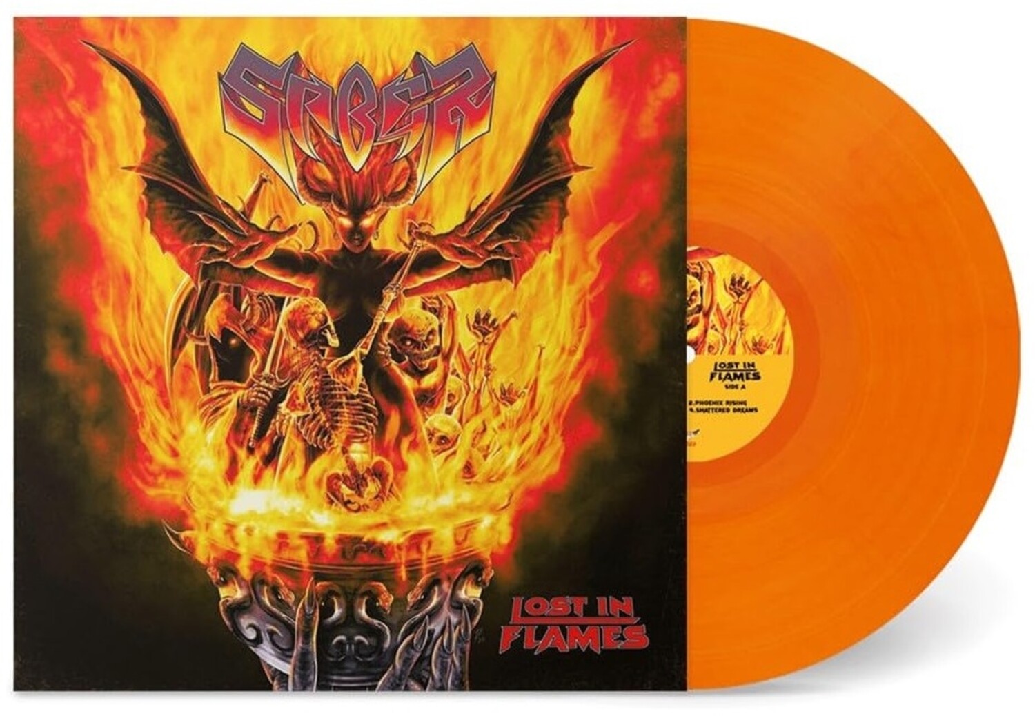 Saber - Lost In Flames - Burning Orange Marble Vinyl (Orange Vinyl)