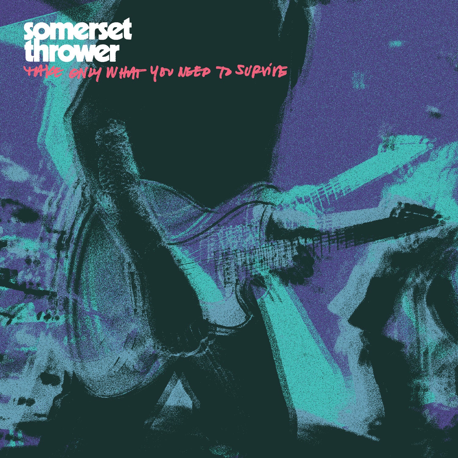 Somerset Thrower - Take Only What You Need to Survive - Half Clear/ Half Neon Pink w/ Neon Pink Splatter (Clear Vinyl)