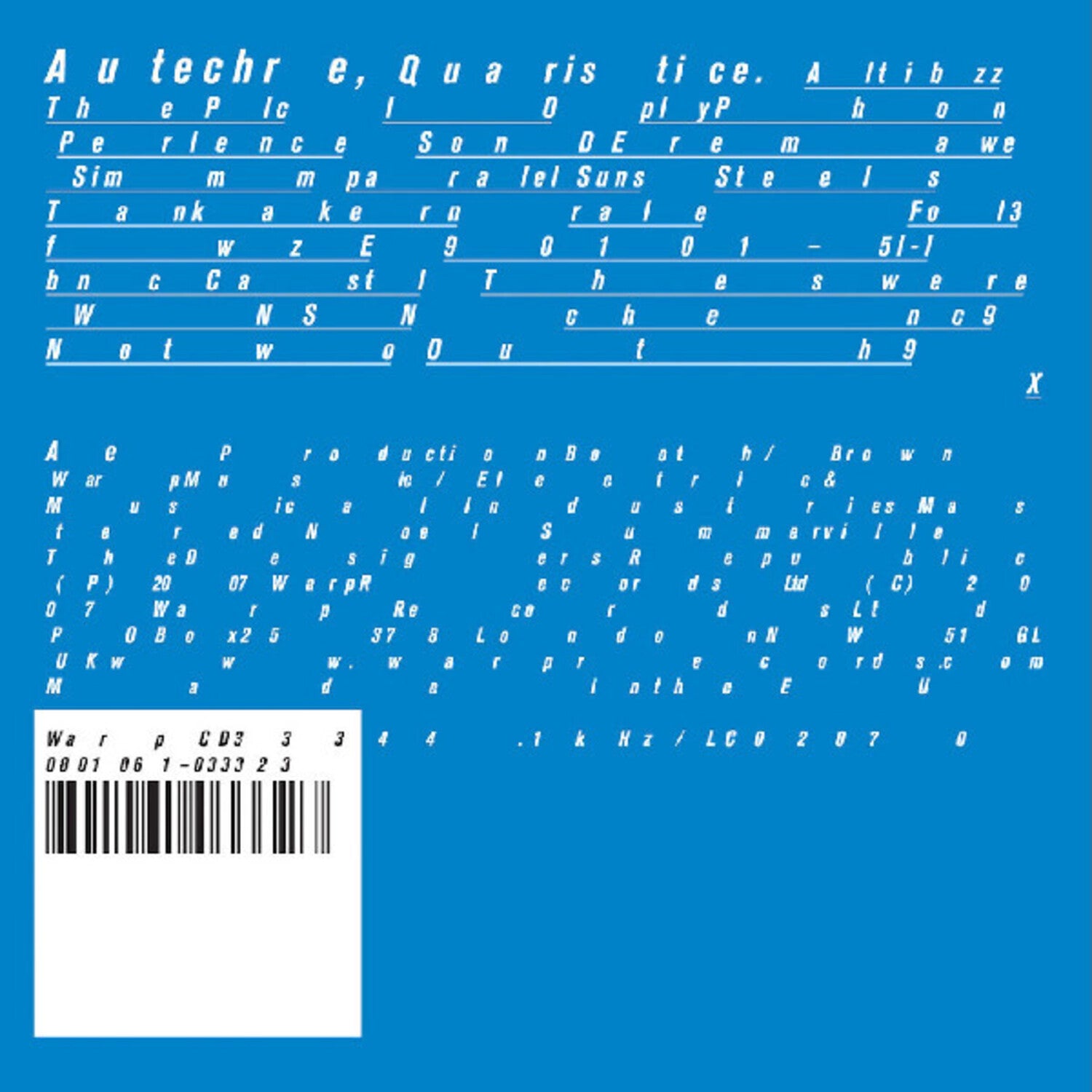 Autechre - Quaristice 2xLP