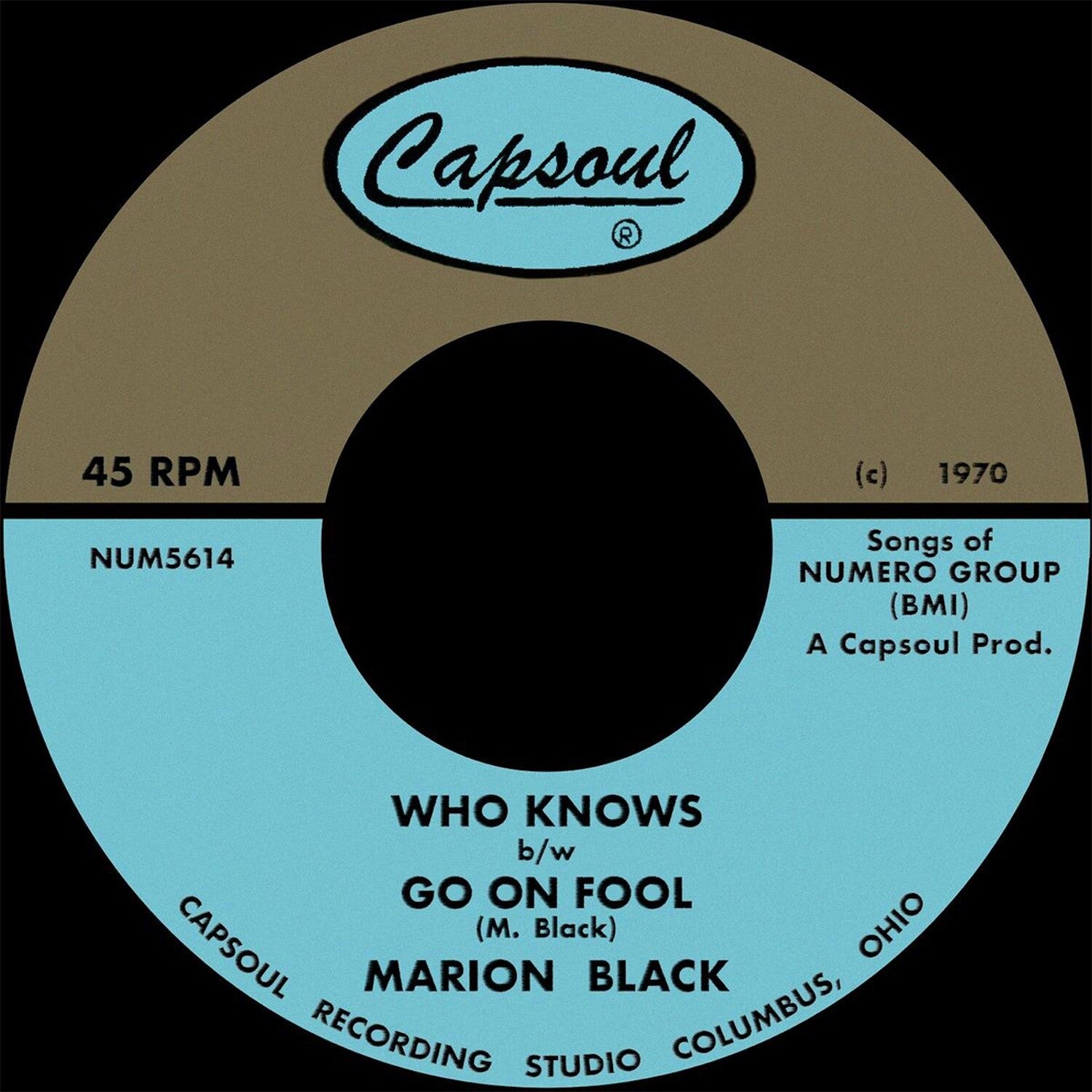 Marion Black - Go on Fool B/W Who Knows (Blue Vinyl)