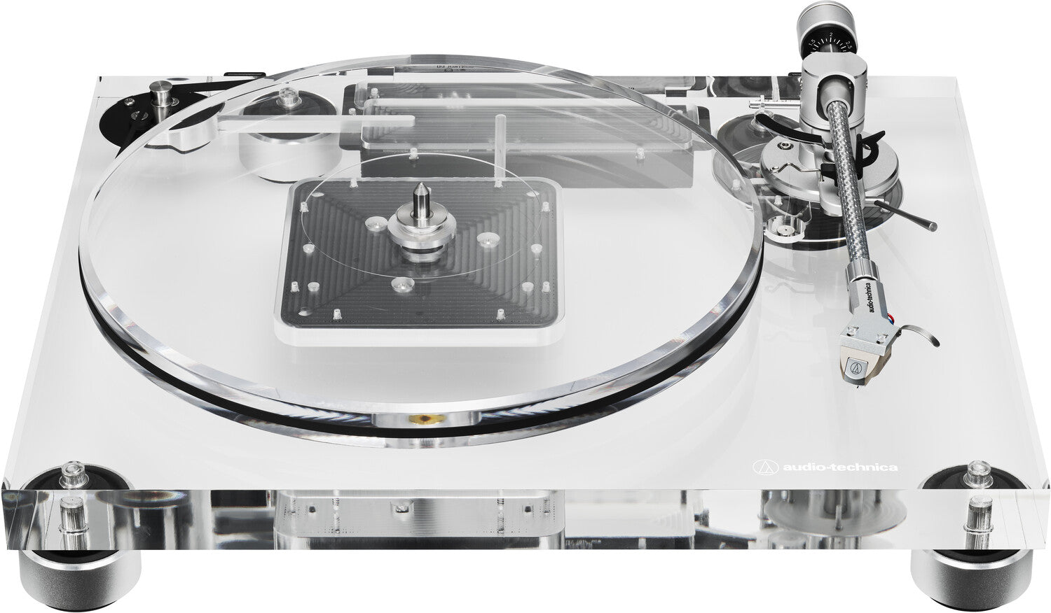 Audio Technica AT-LPA2 Transparent Acrylic Fully Manual Belt-Drive Turntable Crystal