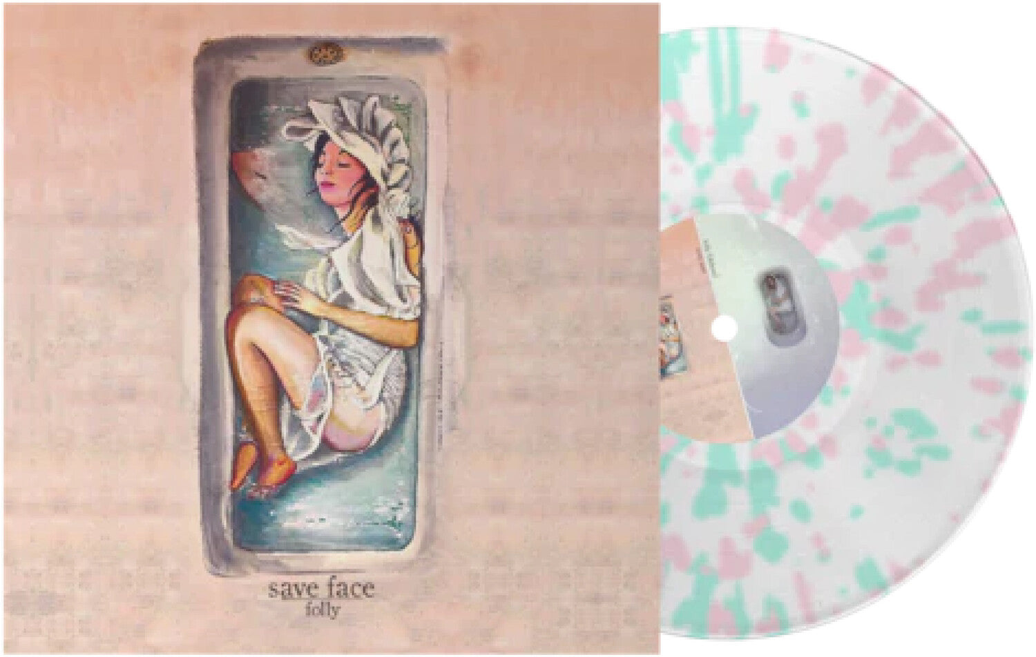 Save Face - Folly + Folly On The Rocks - Teal/Pink Splatter (Clear Vinyl)