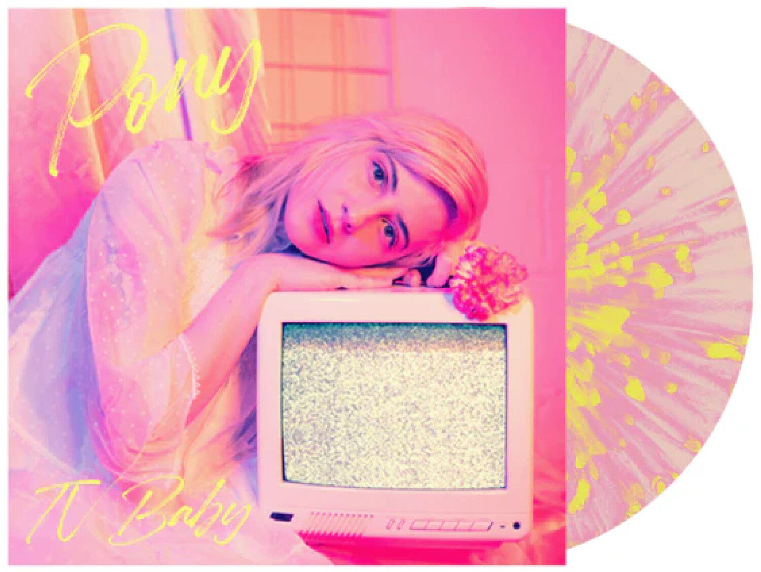Pony - tv baby - Pink/Yellow Splatter (Clear Vinyl)