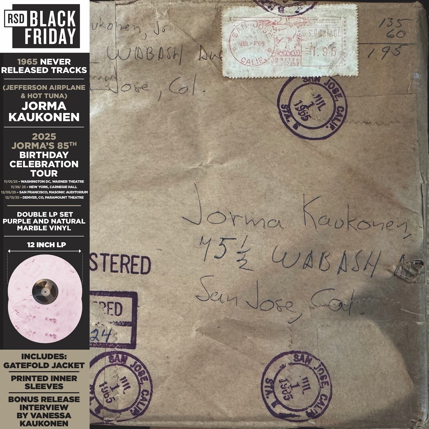 Jorma Kaukonen - Wabash Avenue: 1965 never released tracks 2xLP (Gold Vinyl)