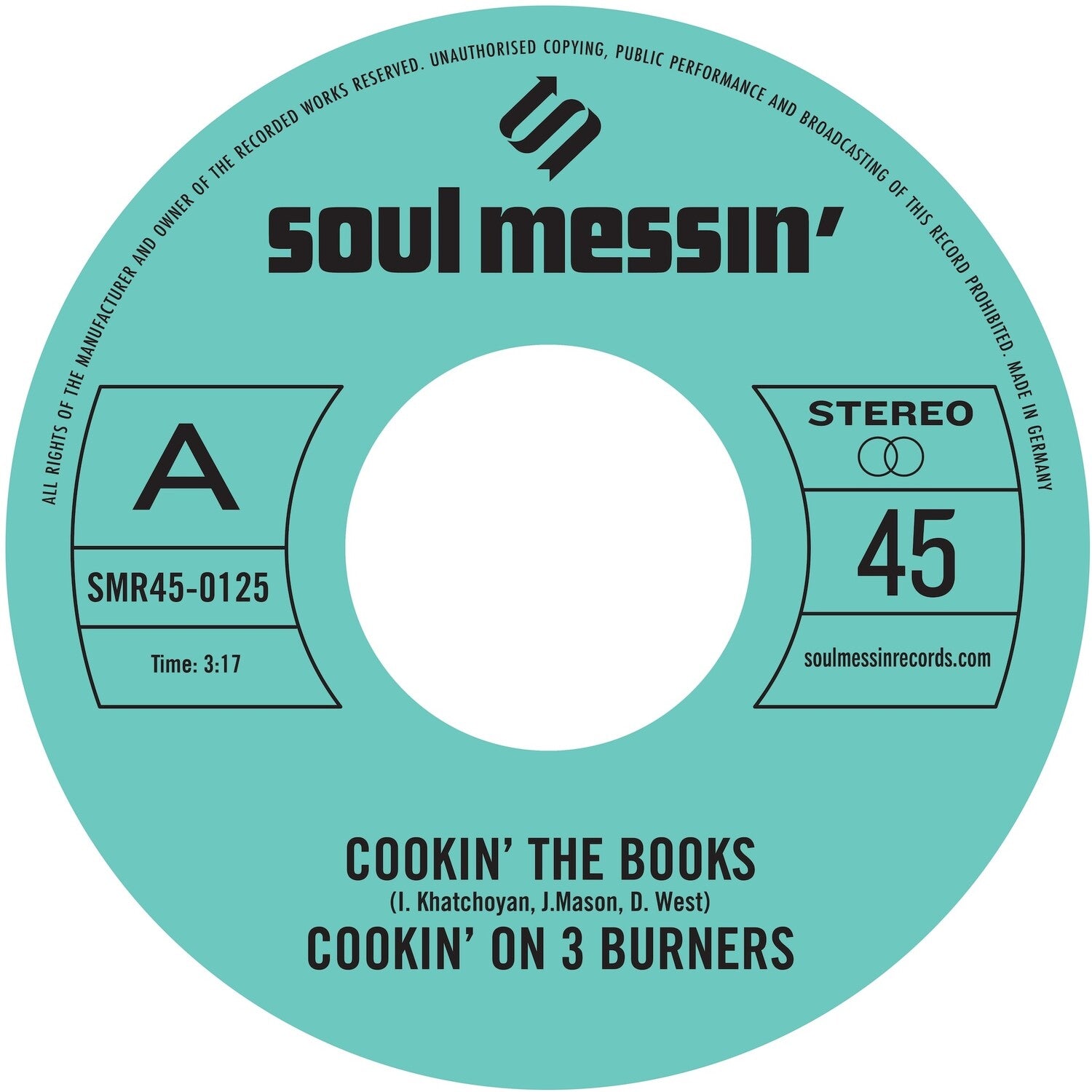Cookin' on 3 Burners - Cookin' The Books B/w Give A Little Bit More