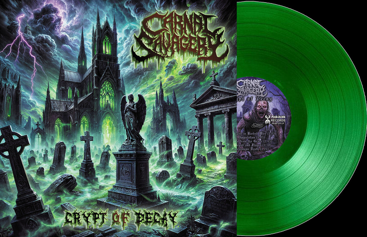 Carnal Savagery - Crypt of Decay - Cemetery Green (Clear Vinyl)