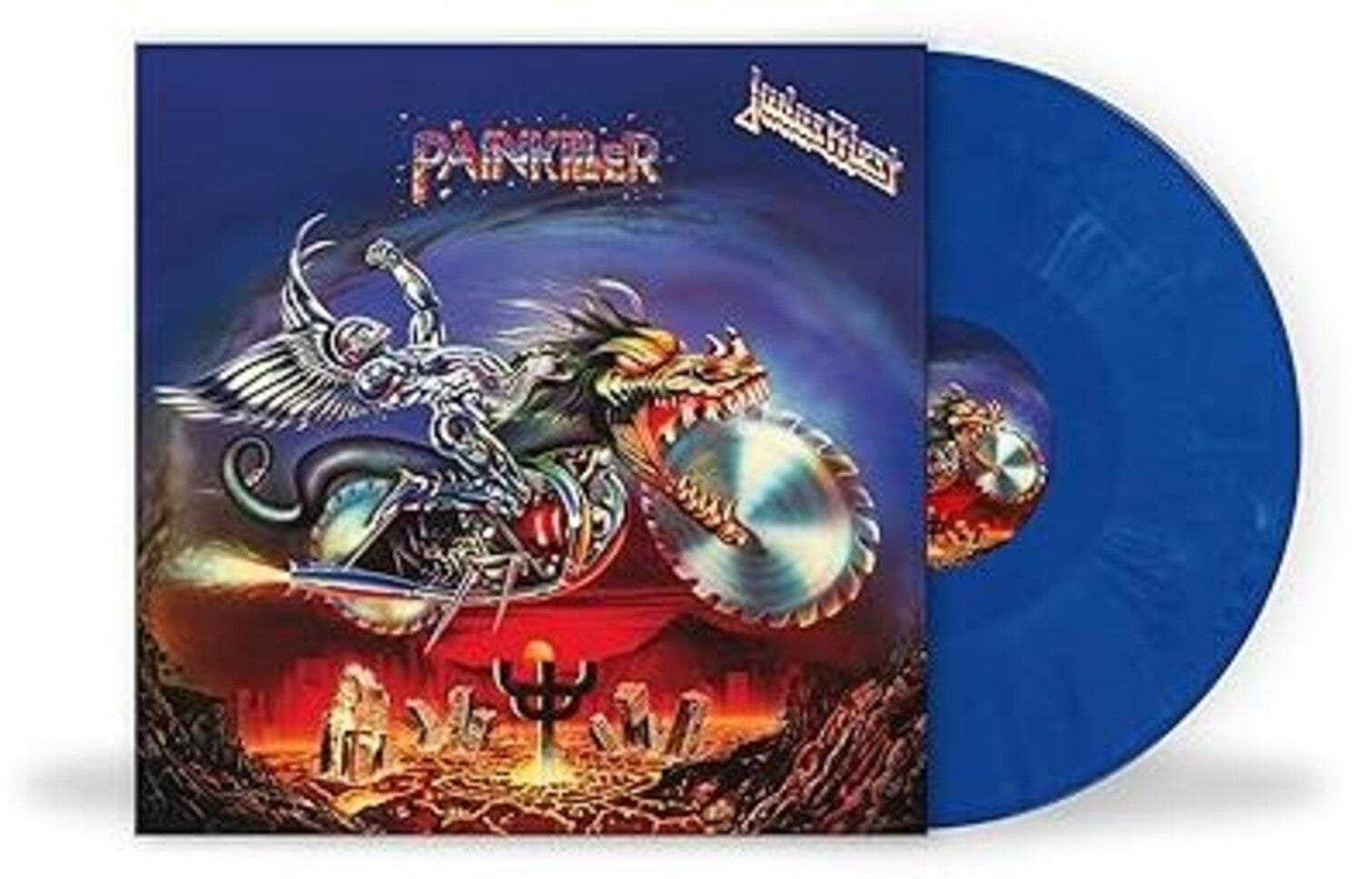 Judas Priest - Painkiller - NAD Blue & Blue White Marble Vinyl (Blue Vinyl)