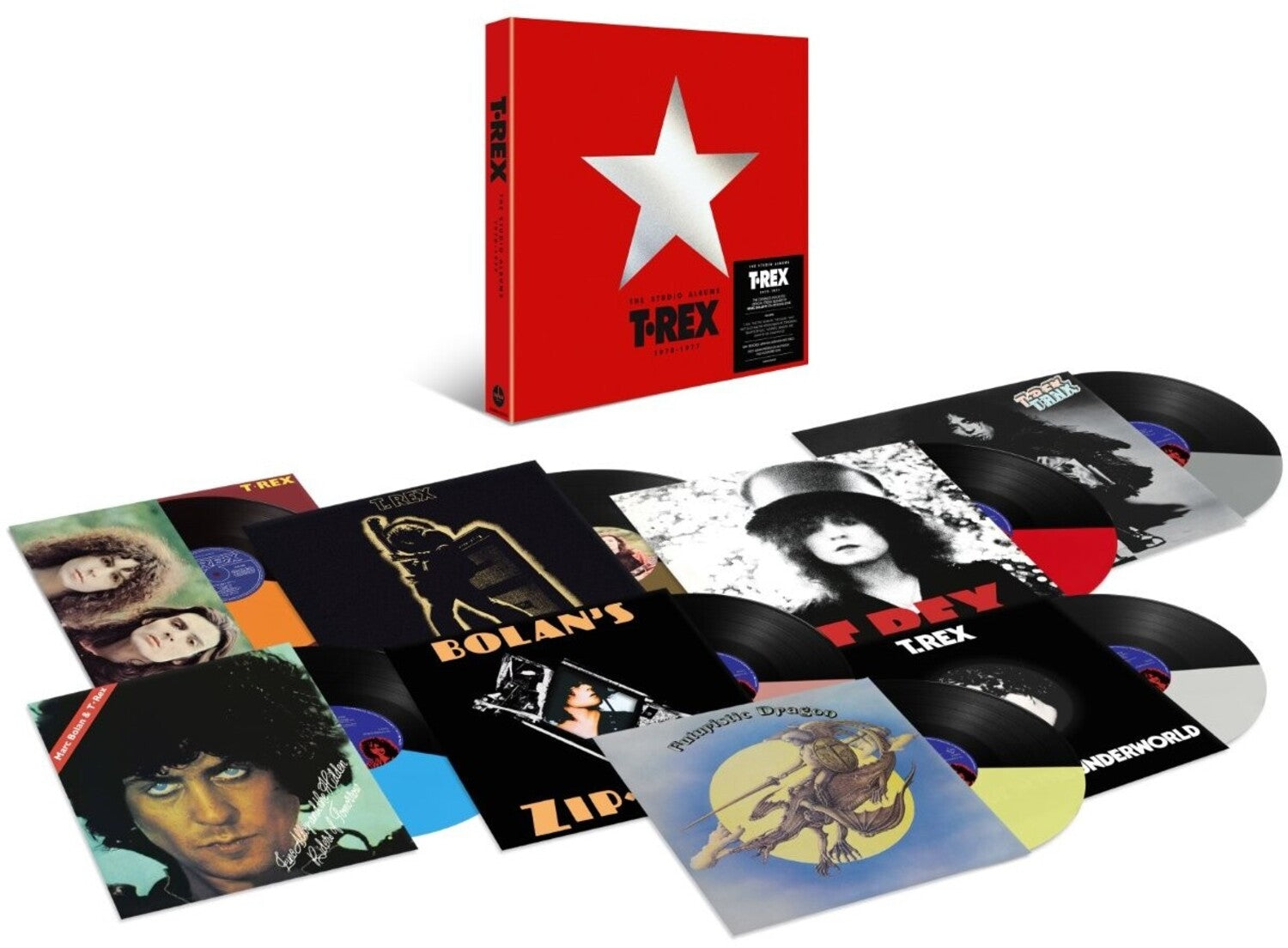 T.Rex - The Studio Albums 1970-1977 - Half & Half Colored Vinyl Box Set 8xLP