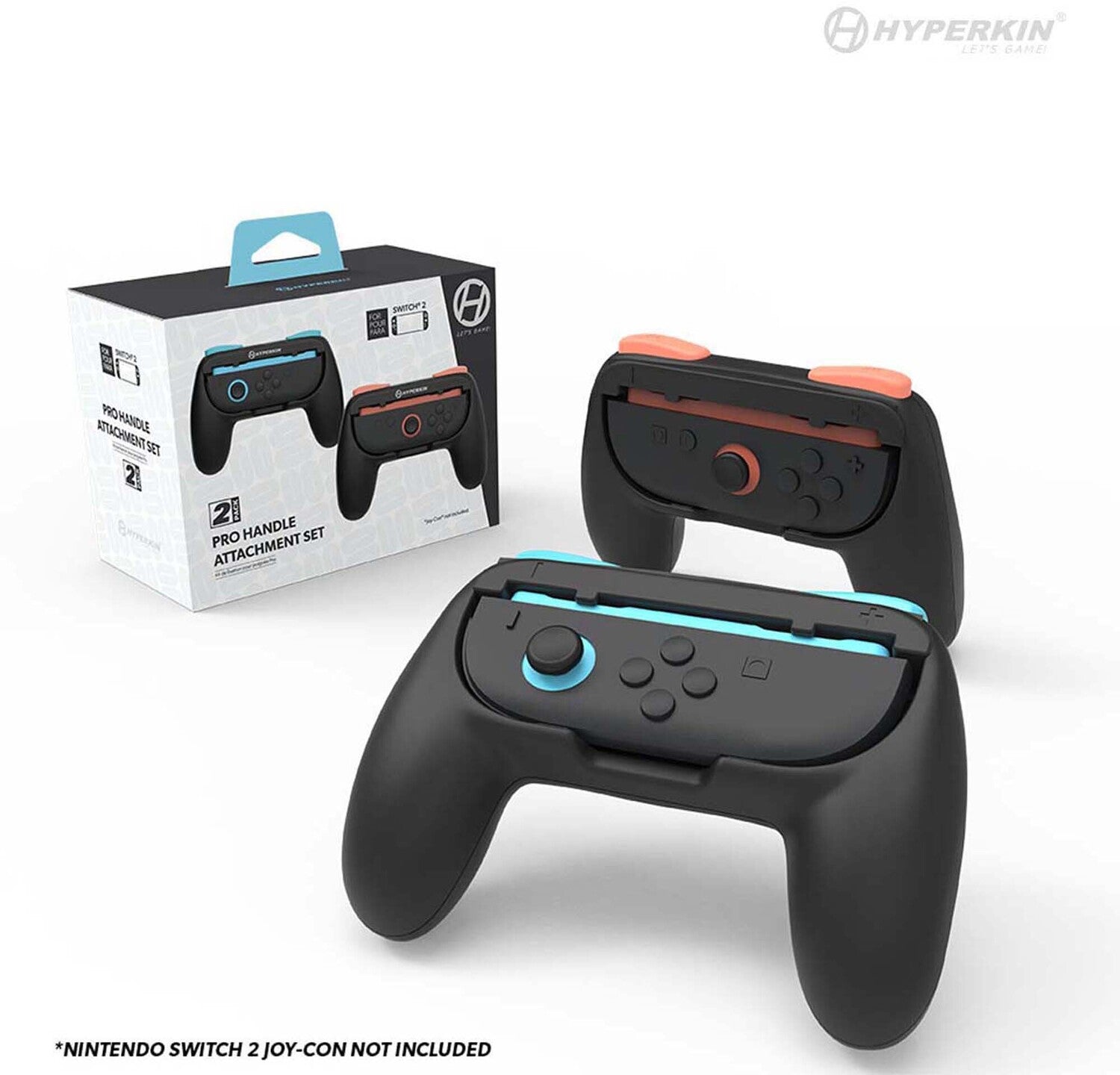 Switch 2 Accessory: HyperkinPro Handle Attachment Set 2 PC for Nintendo Switch 2 Joy-Cons for Nintendo Switch 2