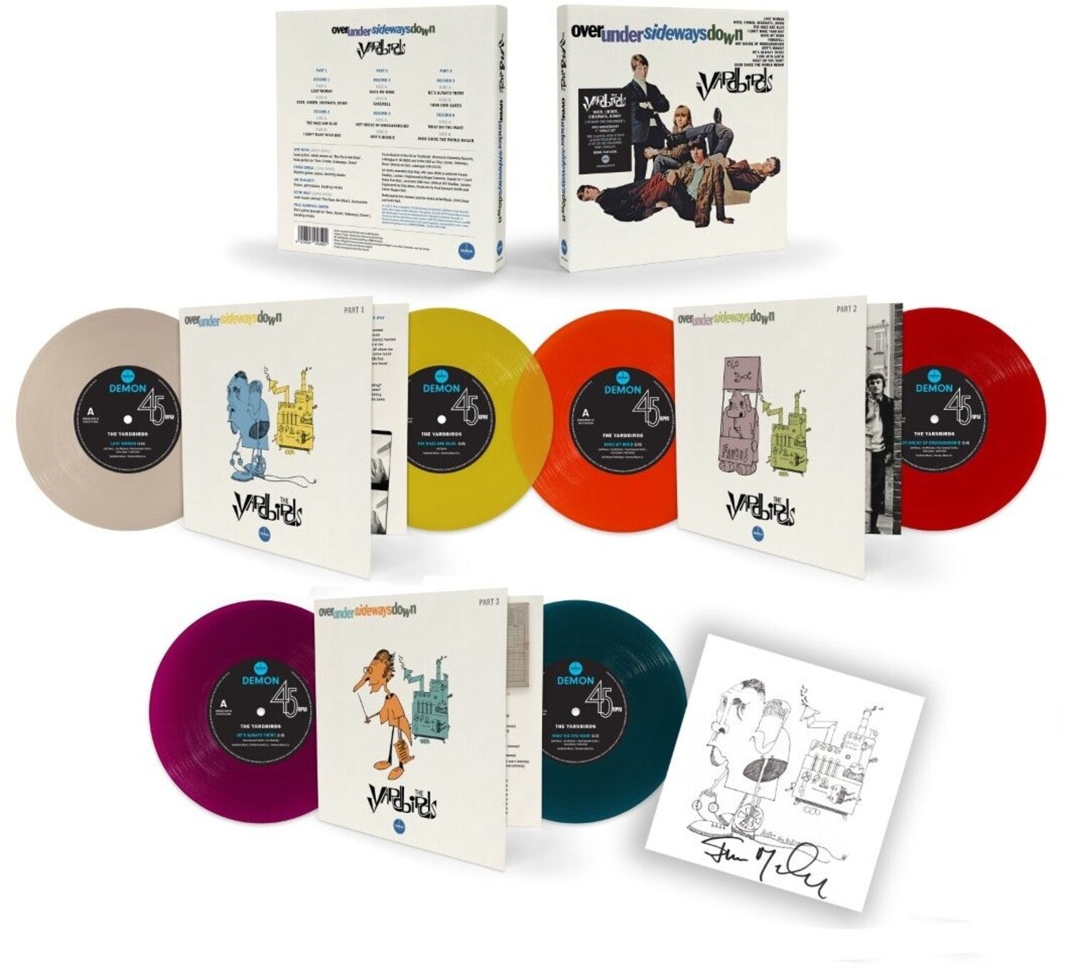 Yardbirds - Over Under Sideways Down: Roger The Engineer 60th Anniversary - Limited Edition Boxset with Six Coloured Vinyl 7-Inch Singles & Signed by Jim McCarty 6x7 (Limited Edition)