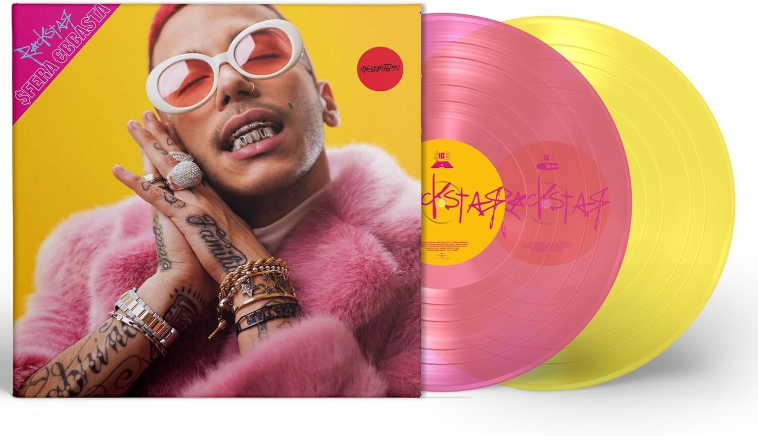 Sfera Ebbasta - Rockstar ($elebration) - Pink & Yellow Vinyl 2xLP (Pink Vinyl)