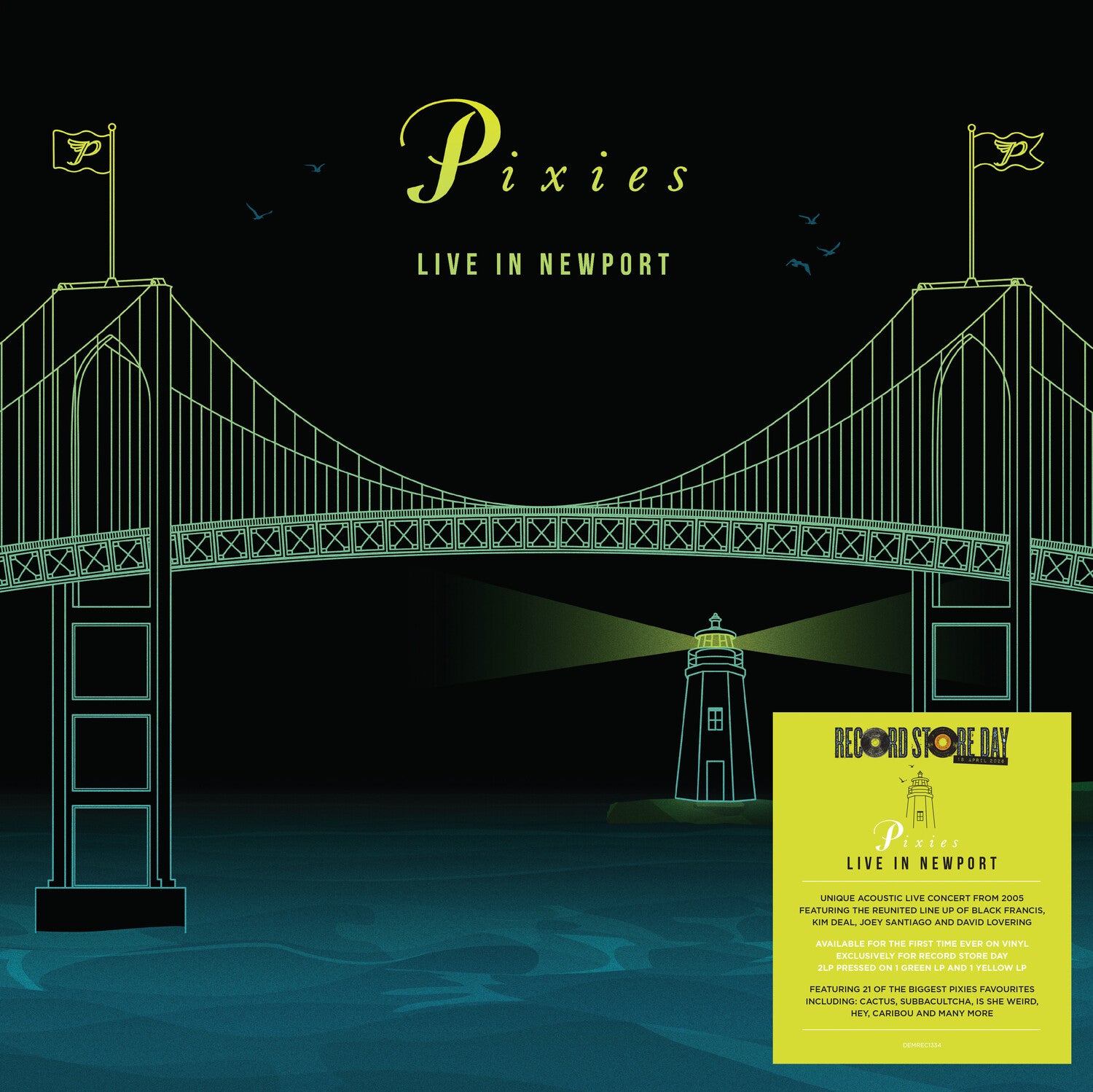 Pixies - Live In Newport - Limited RSD 2026 Green & Yellow Colored Vinyl 2xLP (Green Yellow Vinyl)