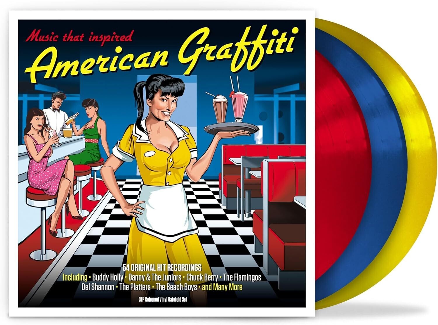 Various Artists - American Graffiti / Various - Red, Blue & Yellow Vinyl 3xLP (Red Vinyl)
