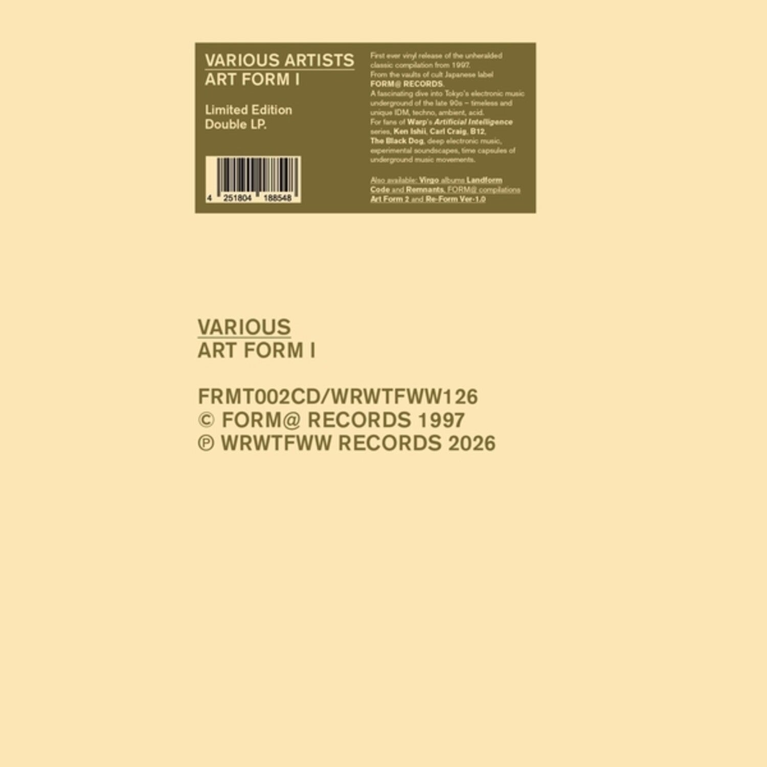 Various Artists - Art Form 1 2xLP