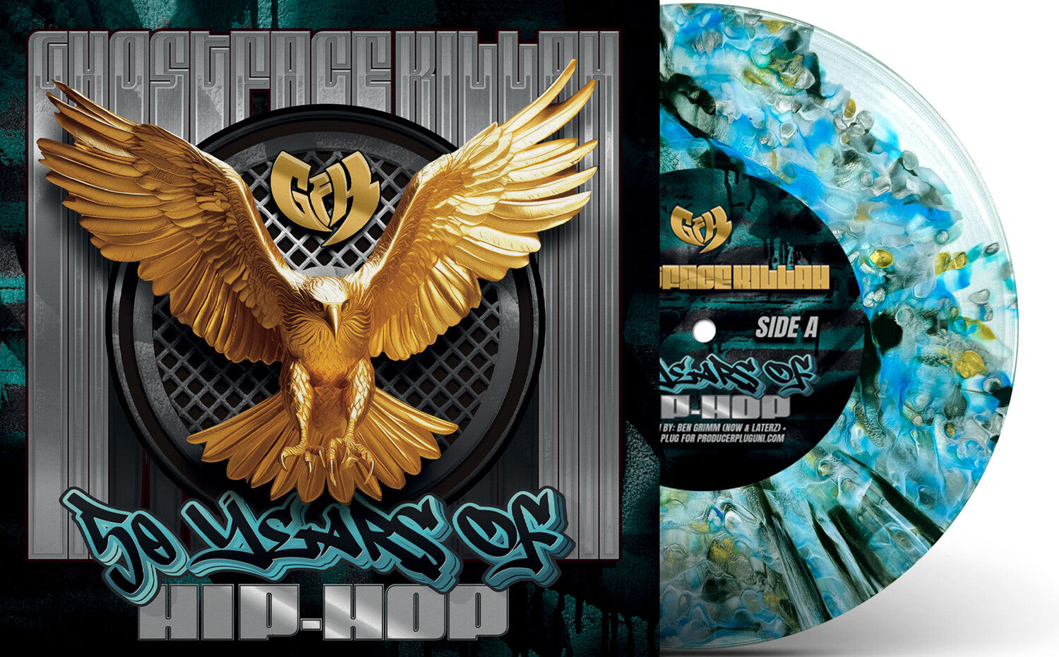 Ghostface Killah - 50 Years Of Hip-Hop - Limited Deluxe Edition Blue Black & Yellow Lagoon Vinyl (Blue Vinyl)