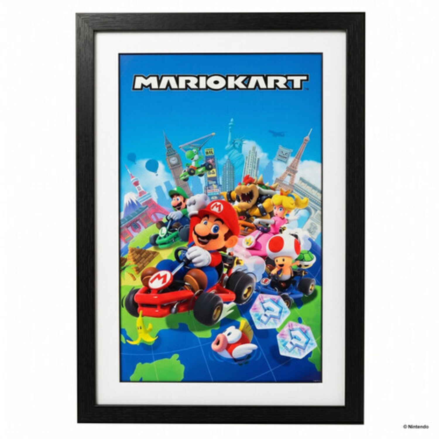 Mario Kart - Globe 11x17 Framed Faux Matted