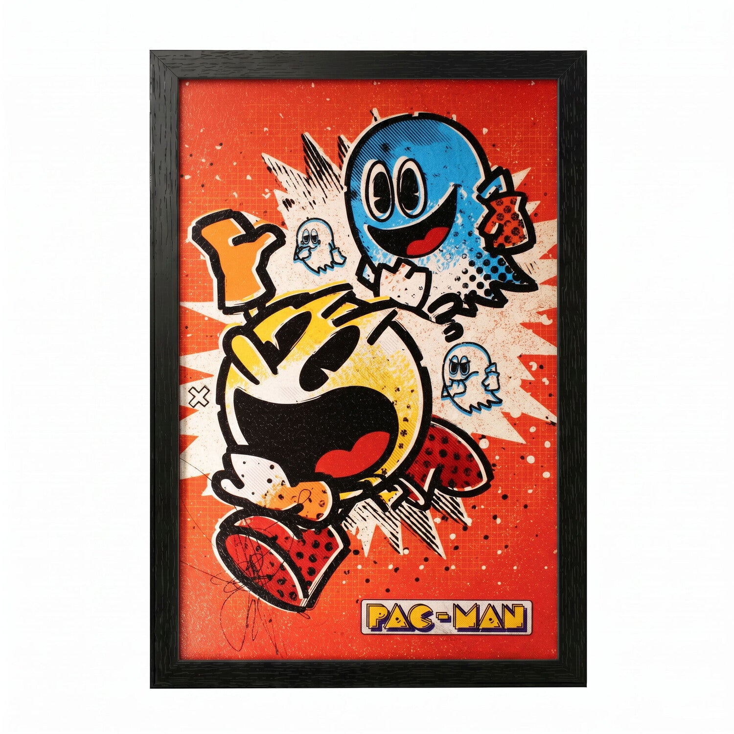 Pac-Man - Vintage Ghost Evade 11x17 Framed Gel Coat