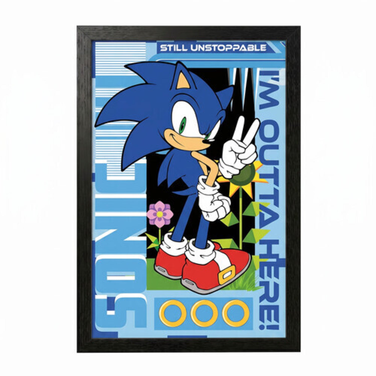 Sonic - I'm Outta Here! 11x17 Framed Gel Coat