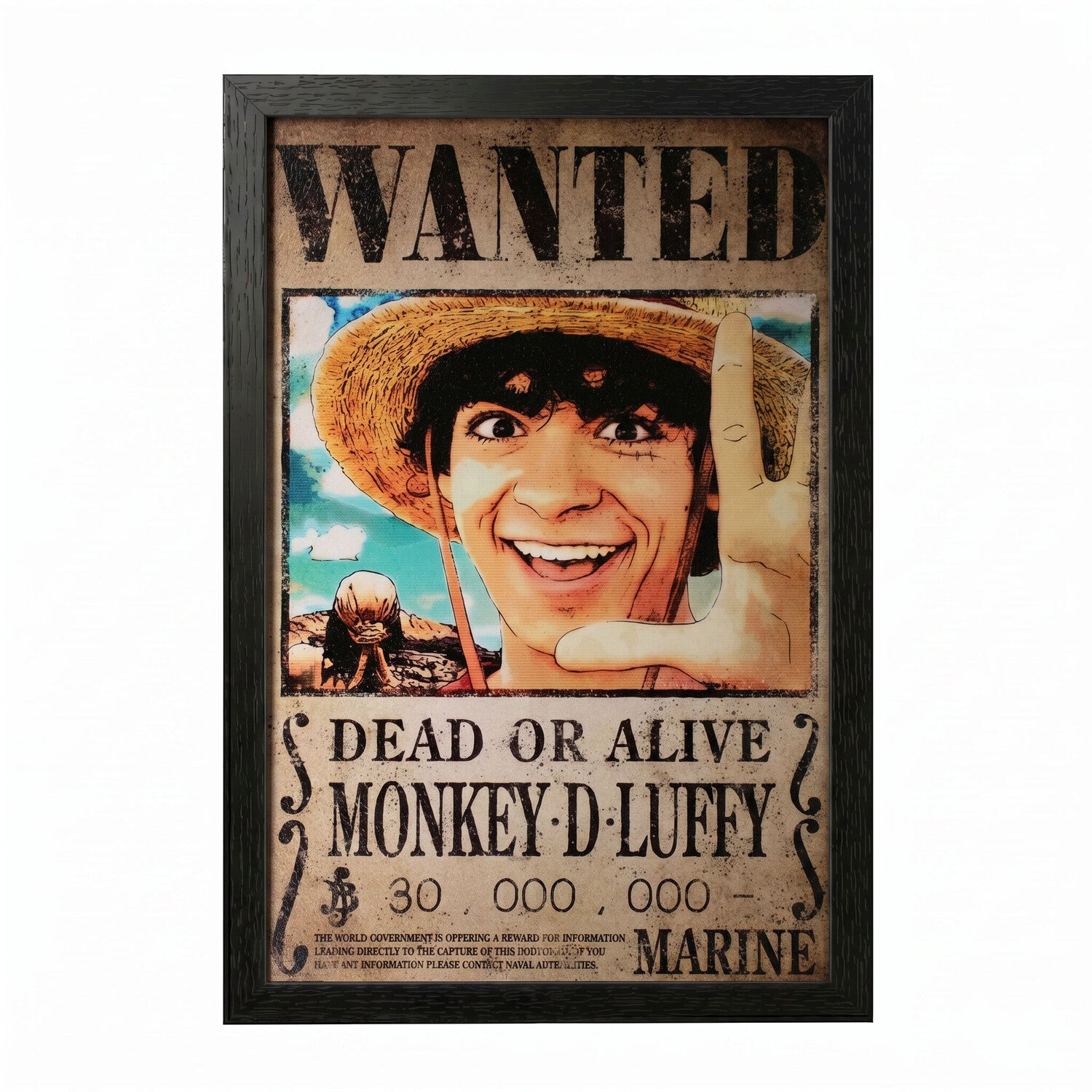 One Piece (Live Action) - Luffy-Wanted - 11x17 Framed Gel Coat