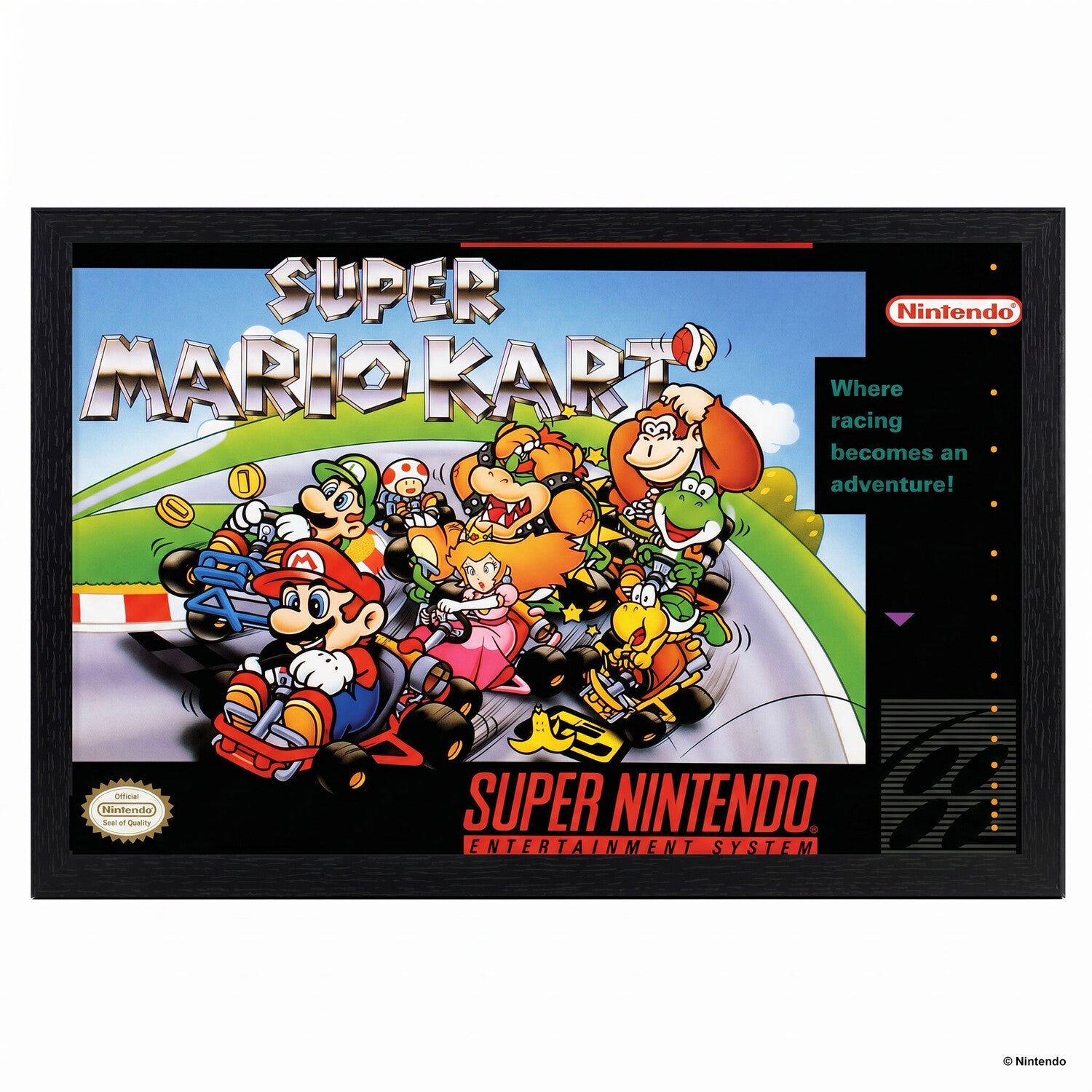 Super Mario Kart - Cover 11x17 Framed Gel Coat