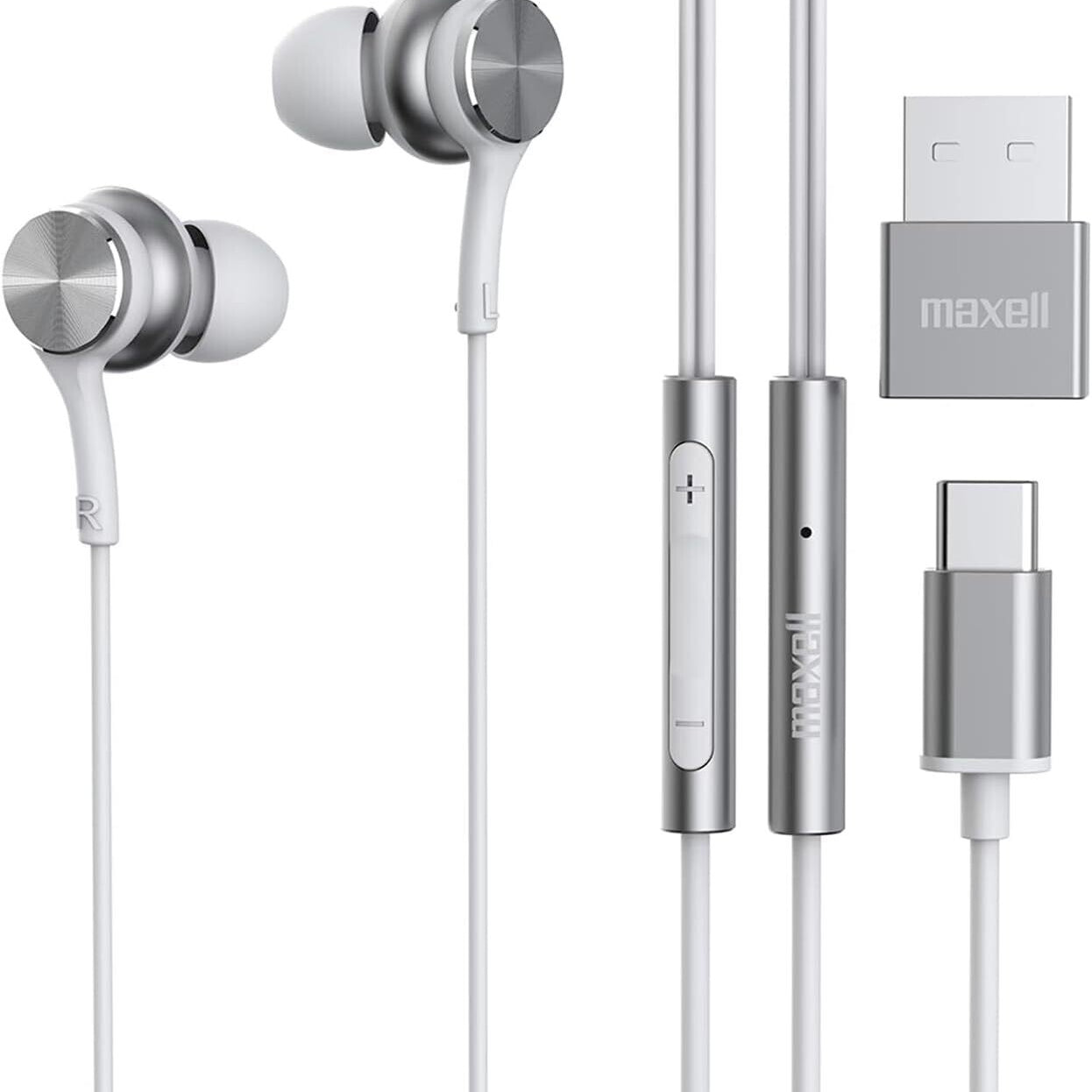 Maxell - Fusion X USB-C Wired Earbud with Mic