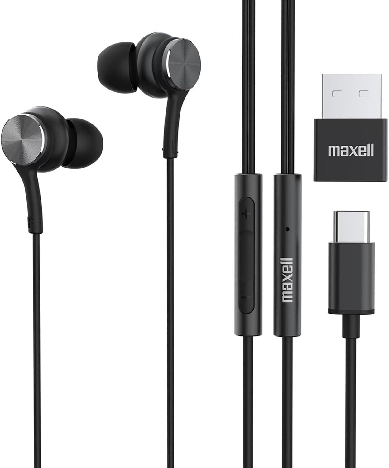 Maxell - Fusion X USB-C Wired Earbud with Mic