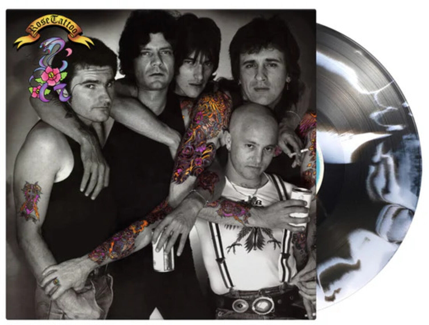 Rose Tattoo - Assault & Battery - Limited 140-Gram White & Black Swirl Colored Vinyl (White Vinyl)