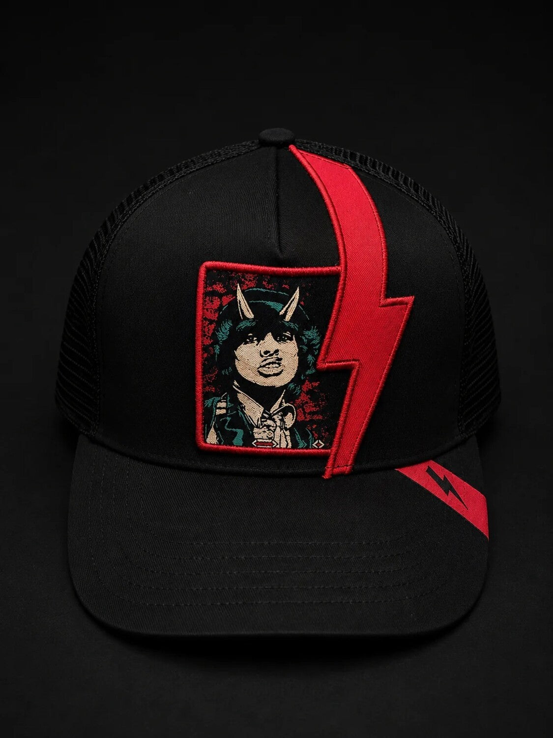 AC/DC Bon Bolt Cut 5 Panel Trucker Hat