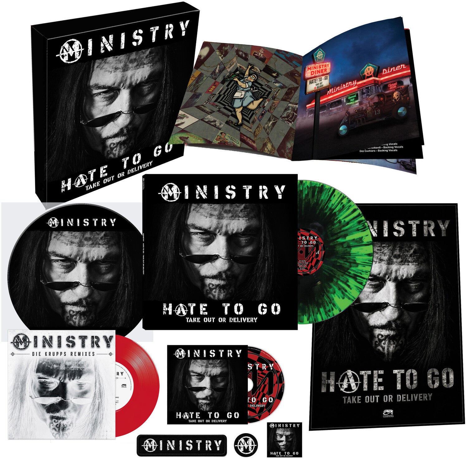 Ministry - Hate To Go: Take Out Or Delivery 4xLP (Green Black Vinyl)